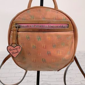 Dooney & Bourke Round Leather Logo Backpack purse bag Charm strap pockets